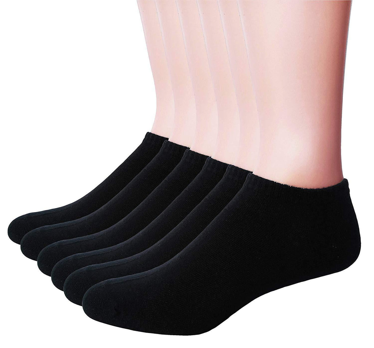 Footprints Organic Cotton Bamboo Low cut Casual Daily wear Socks - Unisex- Pack of 6 Pairs - Black