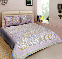 Double Bedsheet with 2 Pillow Covers - Garden Lily - Pink