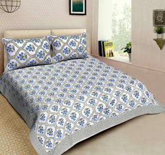 Double Bedsheet with 2 Pillow Covers - Mehraab Pot Design