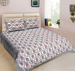 Double Bedsheet with 2 Pillow Covers - Mehraab Pot Design