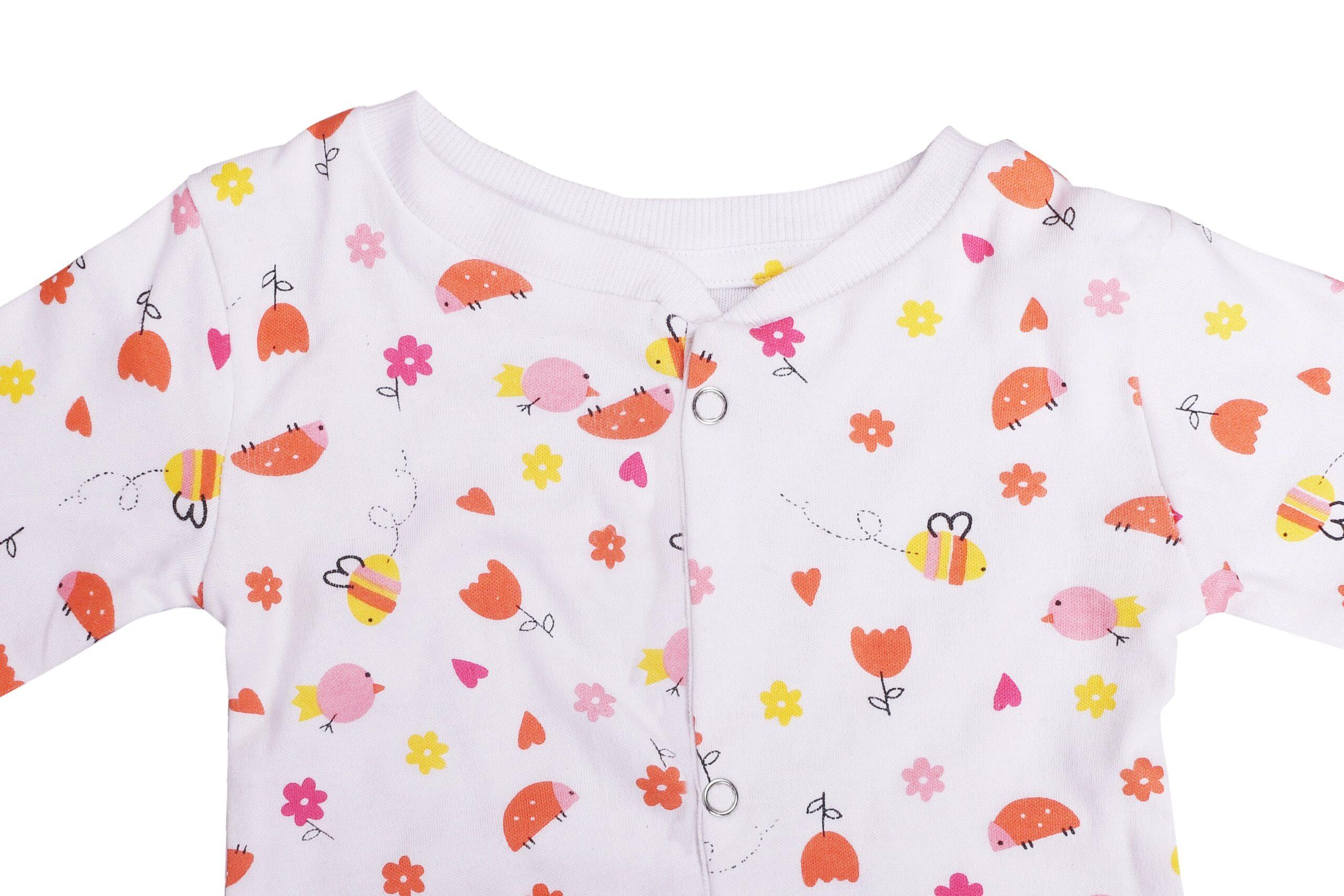 Baby Unisex Full Body Romper Footie – Bird Print Pack of 1