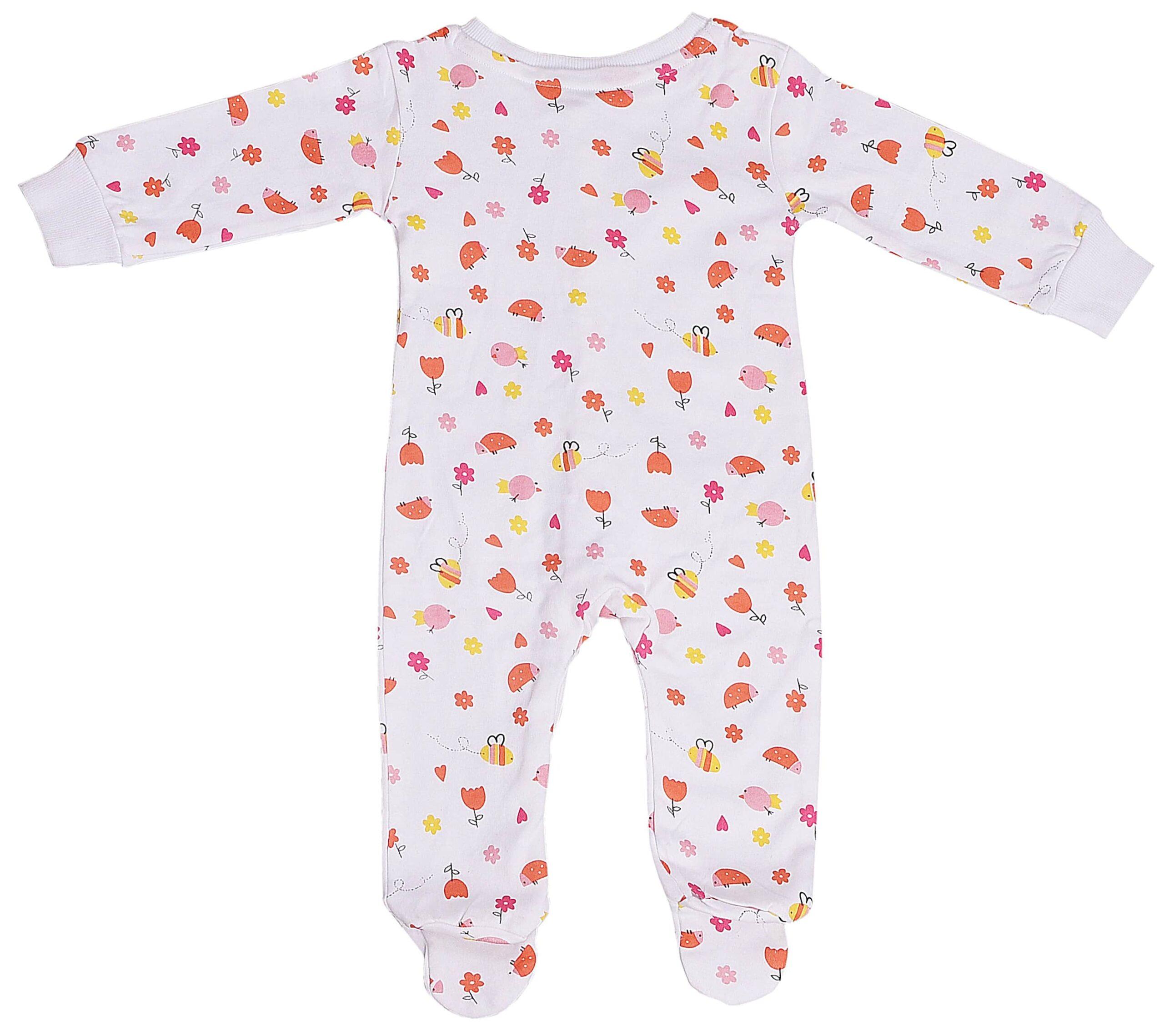 Baby Unisex Full Body Romper Footie – Bird Print Pack of 1