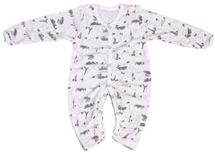 Baby Unisex Sleeping Suit – Grey Strip and Monument Print Pack of 2
