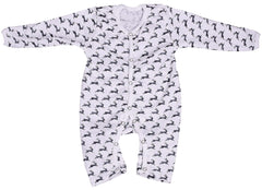 Baby Unisex Sleeping Suit – Grey Strip and Rabbit Print Pack of 2