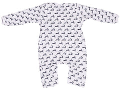 Baby Unisex Sleeping Suit – Grey Strip and Rabbit Print Pack of 2