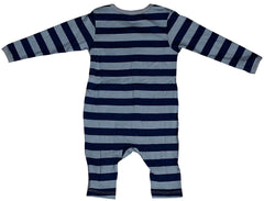 Baby Unisex Sleeping Suit – Grey Strip and Rabbit Print Pack of 2