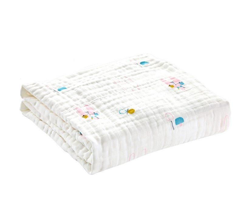 Baby's Organic Cotton Muslin 6 Layer Blanket (Prints May Vary, 100 x110 cm, 0-3 Years)
