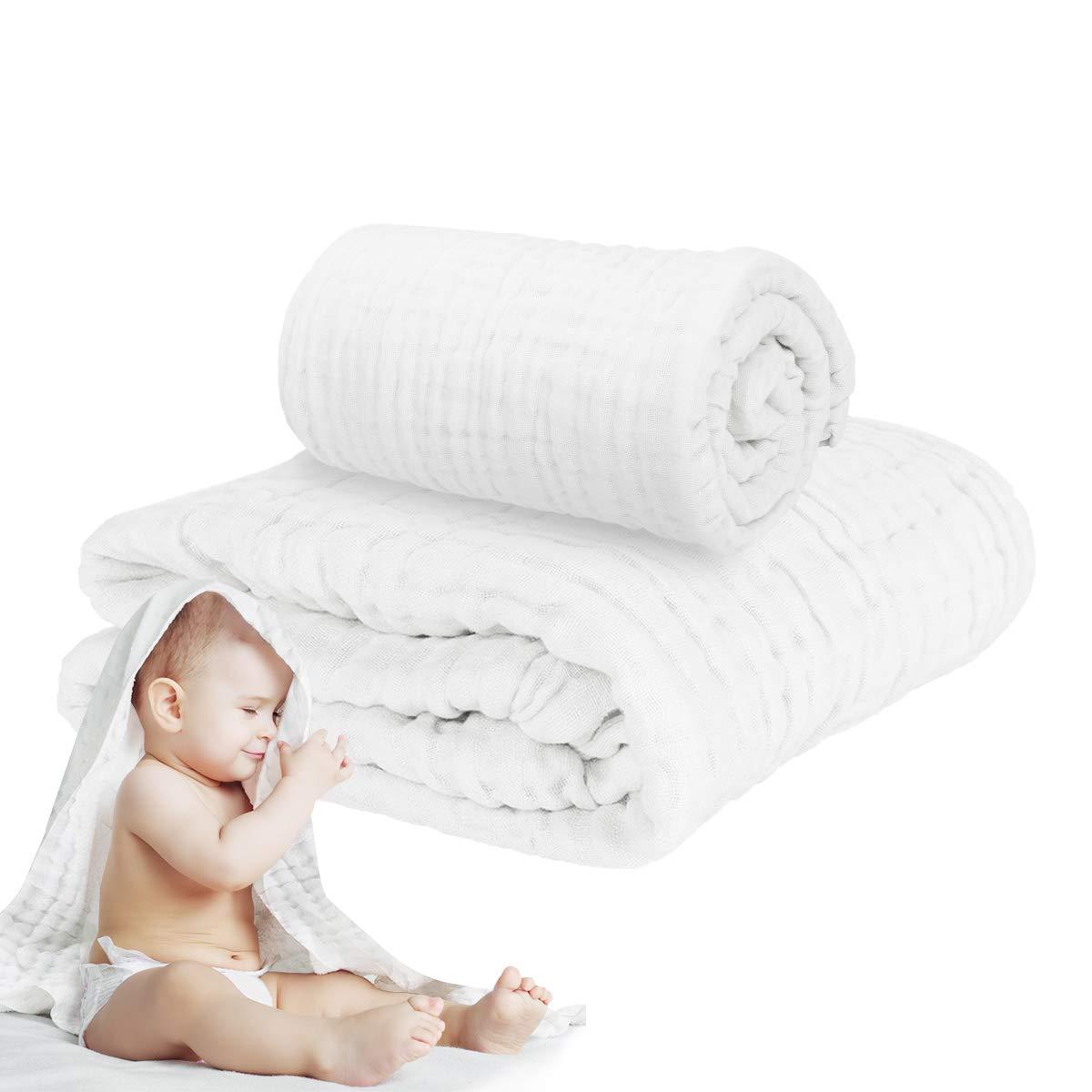 Baby Muslin 6 Layer Wash Towel- 100X100 CM - (0-3 Years) and Pack of 5 Napkins