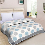 Double Bed- Soft And Light Weight Comforter/Quilt - Sunflower Blue