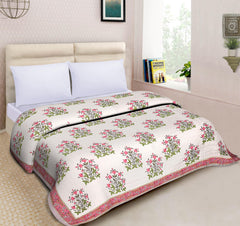 Double Bed- Comforter/Quilt - Tulip Pink - 90"*108''