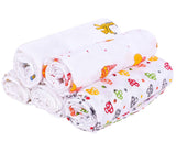 Mom's Home Organic Cotton Baby Gift Pack - Pack of 3 Muslin(Mix Designs) and 1 Quilted Blanket(Any Design)