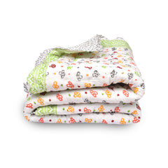 Baby Quilt - Colorful Mushroom  Print- 0-5 Years - 100*150* 2 Cms