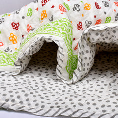 Baby Quilt - Colorful Mushroom  Print- 0-5 Years - 100*150* 2 Cms