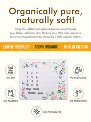 Organic Cotton Newborn Baby Milestone AC Quilt - Floral - 0-3 Years