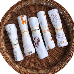Mom's Home Organic Cotton Baby Muslin Cloth Swaddle - 0-18 Months (Pack of 5)