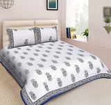 Double Bedsheet with 2 Pillow Covers - Navy Shell