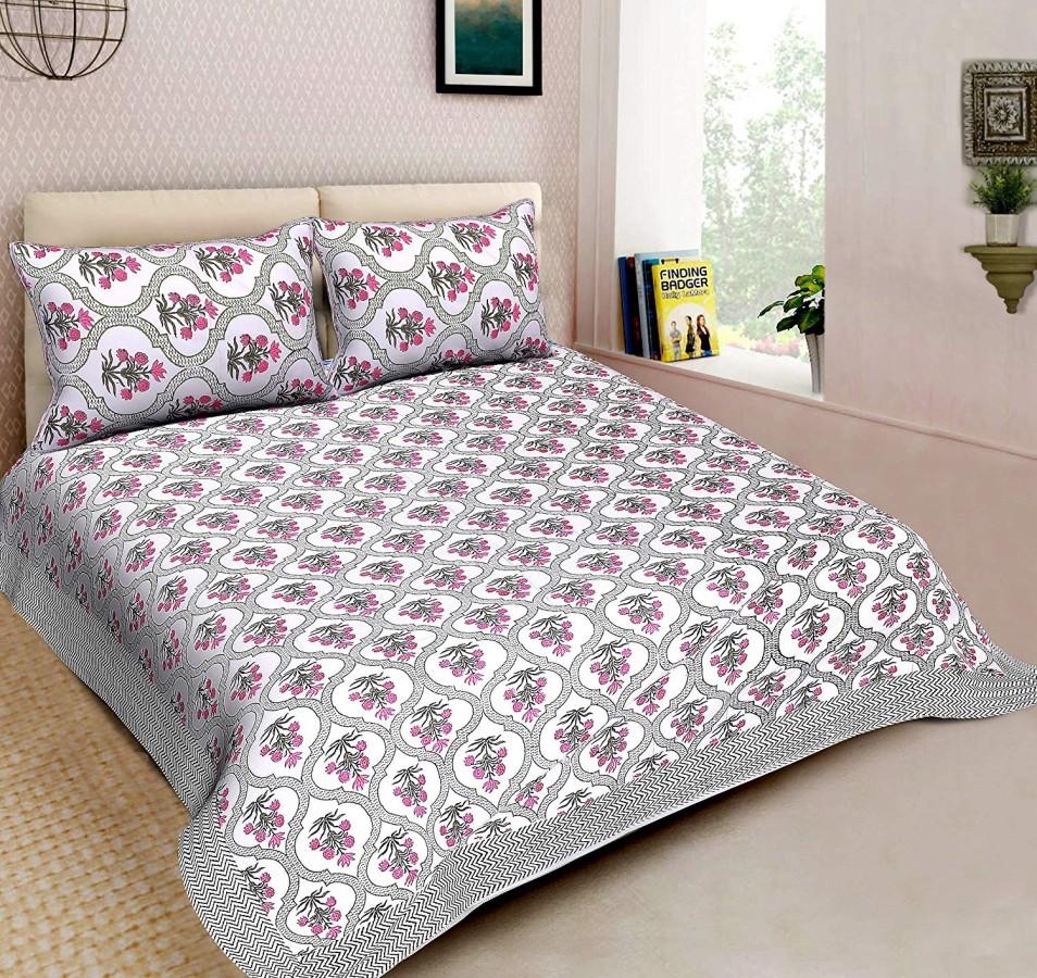 Double Bedsheet with 2 Pillow Covers - Mehraab Pot Design