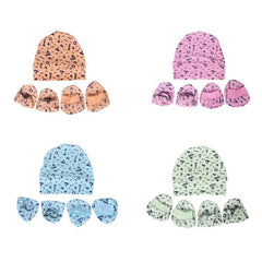 New Born Baby  Cap Mitten Bootie Set –  Gentle to Baby Delicate Skin- 4 sets