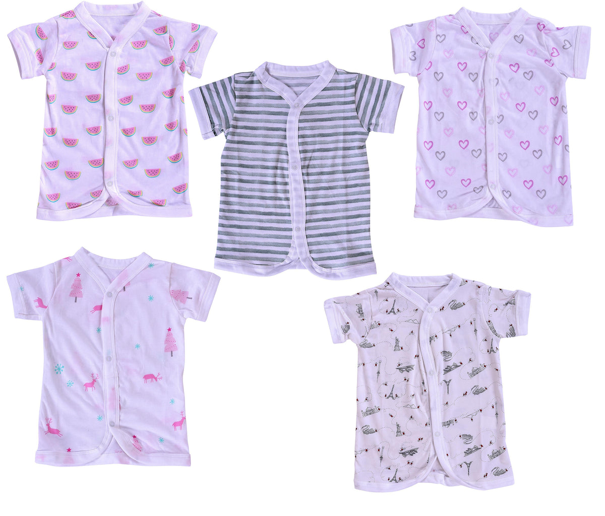 Baby Organic Cotton T-shirt Set Any Design- 0-3 Months -Pack of 3