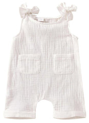 Baby Girl's Organic Muslin Cotton Frock style Bodysuit- White