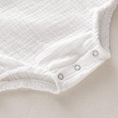 Baby's Unisex Onesie Muslin Romper- White