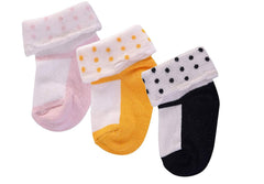 Footprints Super soft Organic cotton socks- Pack of 3 Pairs - (12-24 Months) - Girls Folded