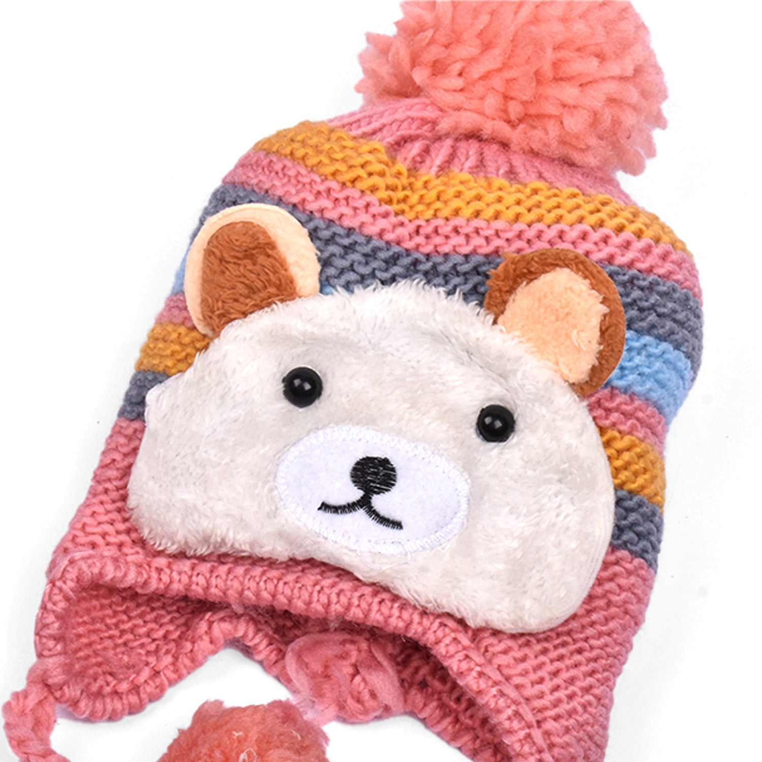 Baby Unisex Woolen Caps, Multicolored (Pack Of 2)