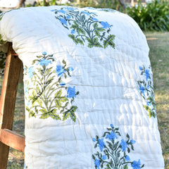 Double Bed- Comforter/Quilt - Tulip Blue - 90"*108''