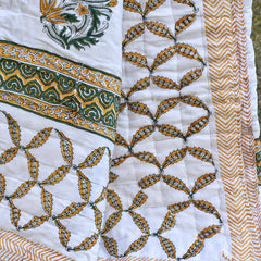 Double Bed- Comforter/Quilt - Brown Leaf- 90"*108''