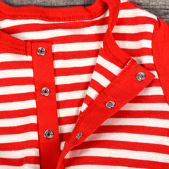 MOM'S HOME Soft Cotton Unisex Baby Full Body Length Romper/Sleeping Suit Red - Pack of 1