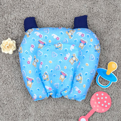 Newborn Baby Soft Cotton Rai pillow For  Head Shape - Blue