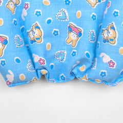 Newborn Baby Soft Cotton Rai pillow For  Head Shape - Blue
