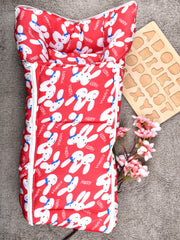 Cotton Sleeping cum carrying Nest Bag - Red 0-8 Months