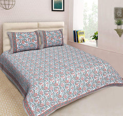 Double Bedsheet with 2 Pillow Covers - Floral Rose Design