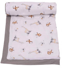 New Born Baby Organic Cotton Gift Set - 0-1 Year-1 Quilted Quilt &amp; Pack of 4 - Muslin , 1 Muslin Blanket, P3 Socks