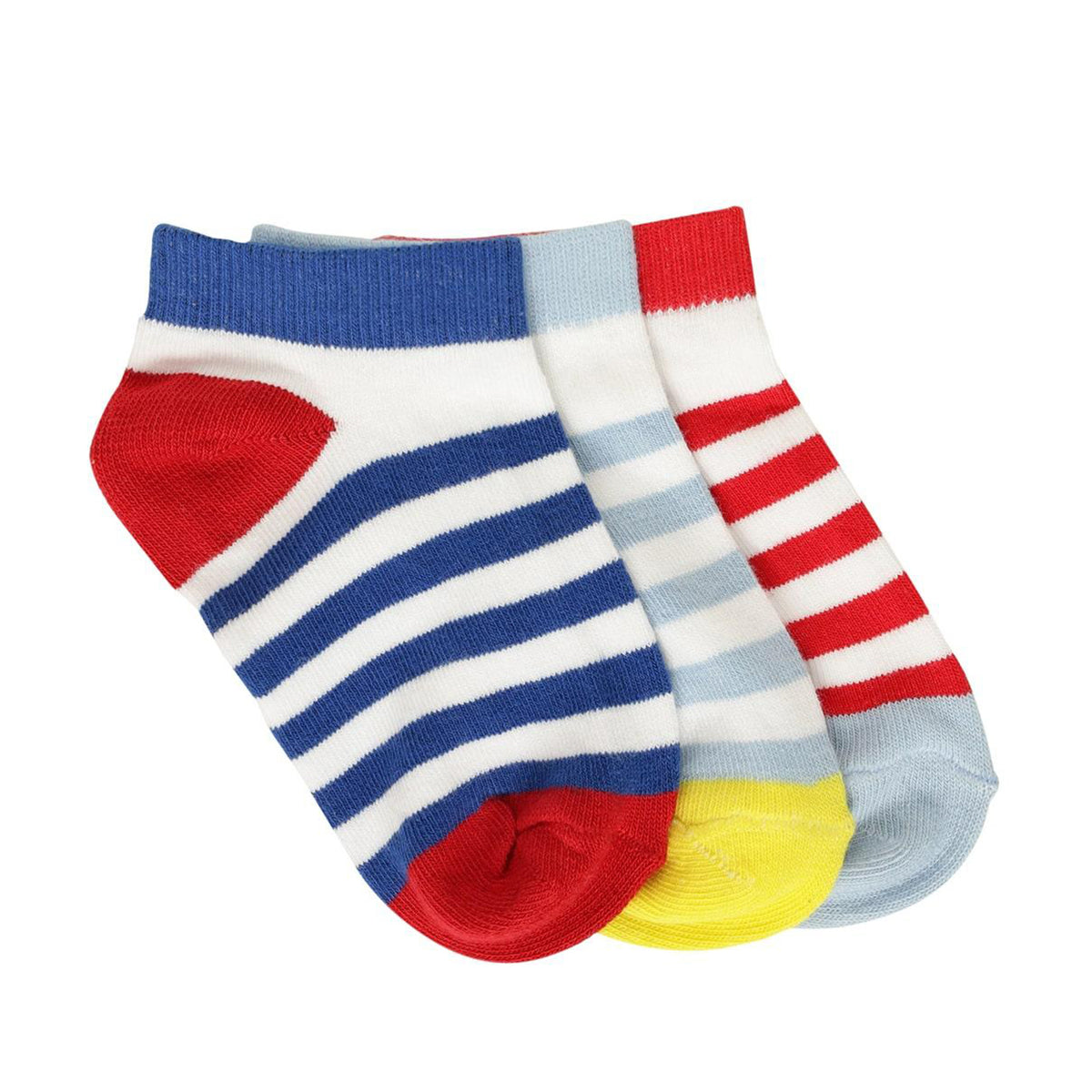 FOOTPRINTS Baby's Organic Colourful Stripes Cotton Socks (12-30 Months) -Pack of 3 Pairs