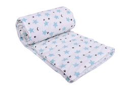 MOM'S HOME Organic Cotton Soft Summer AC Baby Quilt/Blanket Cum Bedspread (0-3 Years, 110 x 120 cm, Multicolour) - Pack of 2