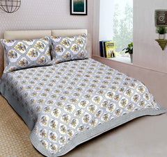 Double Bedsheet with 2 Pillow Covers - Mehraab Pot Design