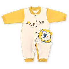 Moms Home Organic Cotton Baby Full Length Winter Romper, Spae Lion Yellow - 12-18 Months