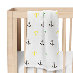 Baby Muslin Cloth Swaddle - 0-12 Months - Pack of 3 - Anchor Dot Star