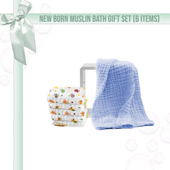 New Born Muslin Bath Gift Set ( 6 items )