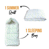 Moms Home Baby Unisex Organic Cotton 1 Muslin Sleeping Bed, 1 AC Quilt, 0-12M - Green Heart