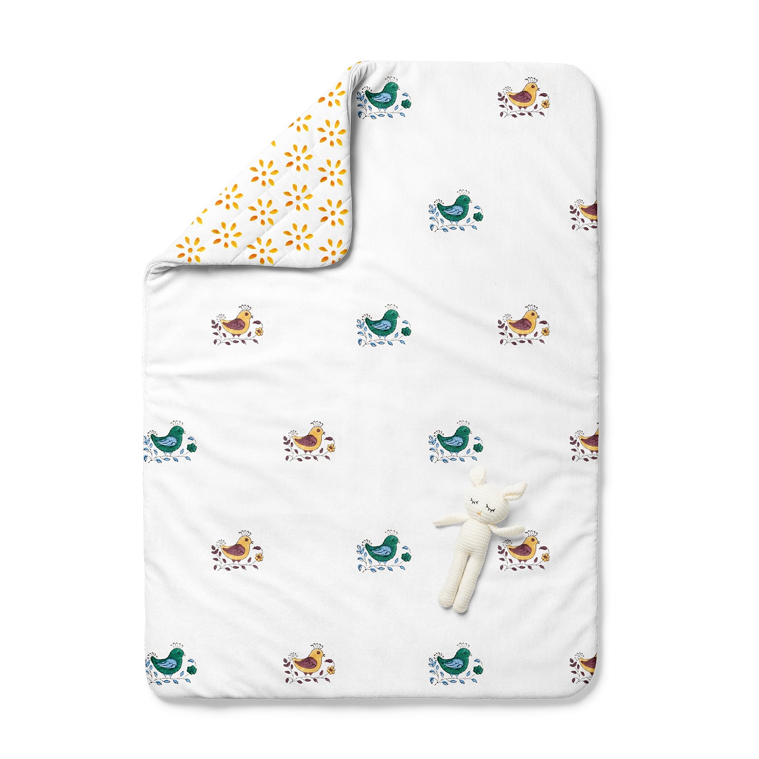 Baby Ac Quilt Blanket cum Bedspread- 0-3 Years - 100*120 cm - Chirping Birds