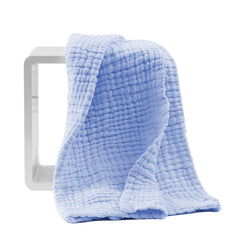 Baby Muslin 6 Layer Muslin blanket Cum Towel- 100X100 CM - (0-3 Years)- Blue and Pack of 5 Napkins