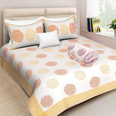Combo Set -  1 Double Bed Comforter/Quilt and 1 Double Bedsheet with Pillow covers -Sunflower - 90"*108'' - Yellow