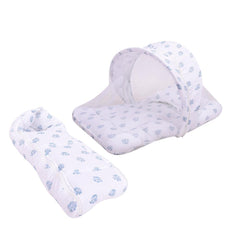 Baby Organic Cotton Muslin Foldable Mosquito Net Bedding and Sleeping cum carrying Nest Bag- Elephant