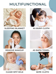 Moms Home Baby Super Soft Absorbent Muslin 6 Layer Towel Cum Blanket | 60 x 120 | Carrot Rabbit