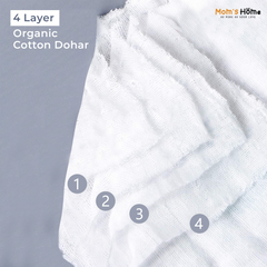 Baby Muslin Dohar- 100X100 CM-(0-3 Years)-Orange Heart