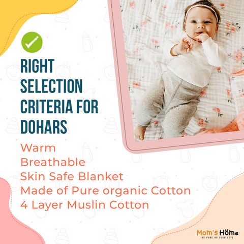 Baby Muslin Dohar- 100X100 CM-(0-3 Years)-Polka Dots