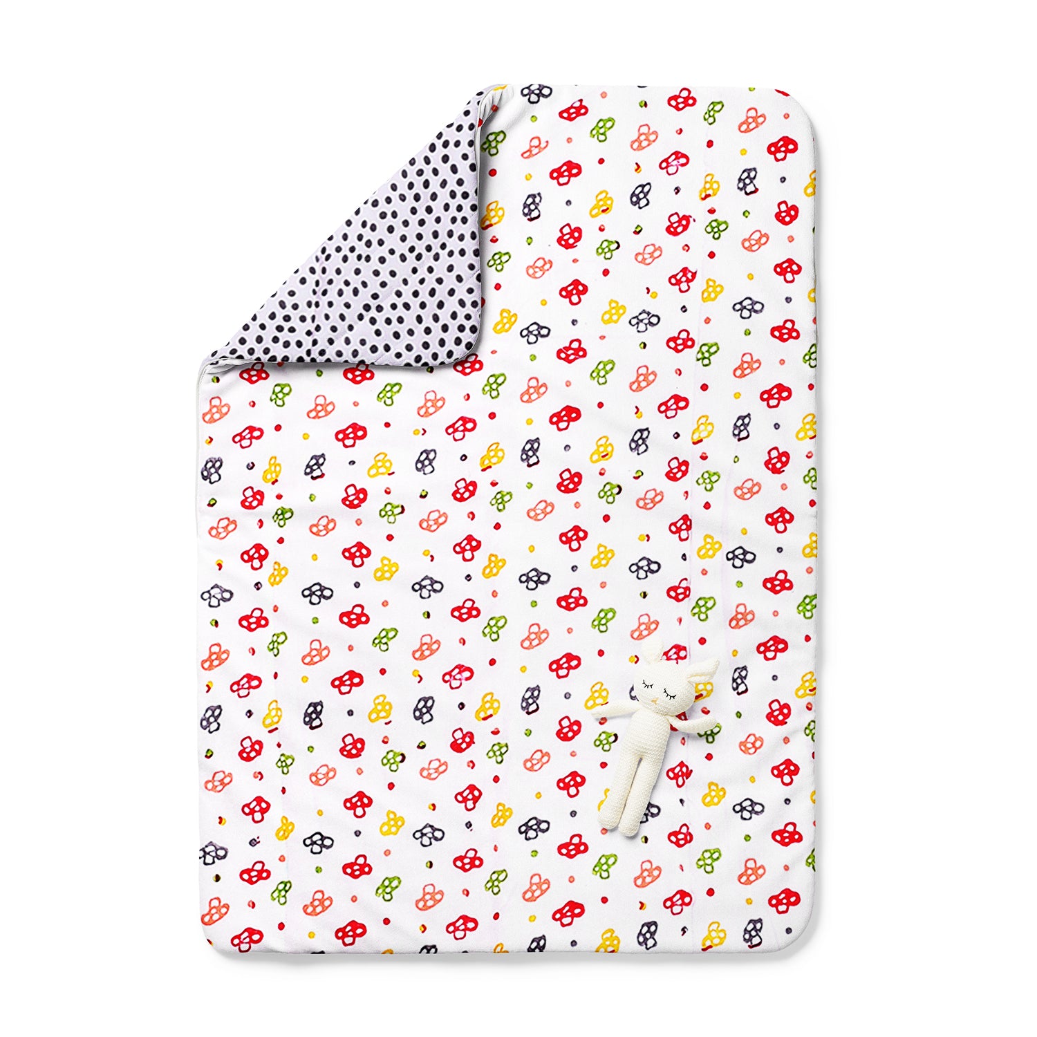 Baby Ac Quilt Blanket cum Bedspread- 0-3 Years - 100*120 cm - Mushroom